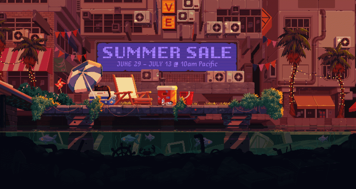 Steam's promotional artwork for their 2023 summer sale